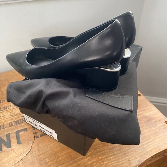 Alexander Wang Simona Cutout black Leather heel Silver Hardware Size 38 … - Picture 10 of 10